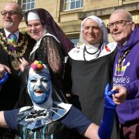 The Manchester Sisters at Bury Pride with the Lord Mayor